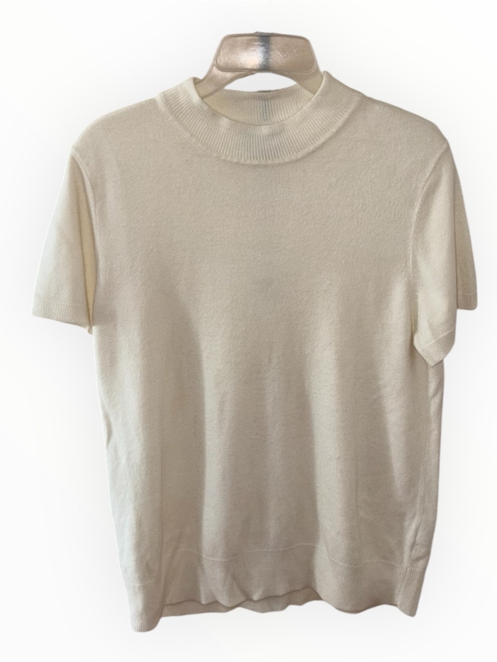 Sag Habor Cream Short Sleeve Sweater Top